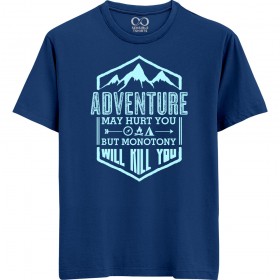 Adventure Or Monotony? - Wanderlust - Unisex Men/Women Regular Fit Cotton Navy Blue T-shirt